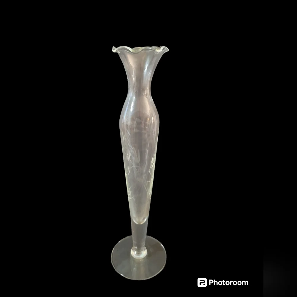 Princess House Etched Crystal Bud Vase